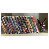 VHS tapes and figurines