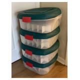 4 holiday decoration storage containers