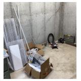 Home repair, metal shelving, tools, work light