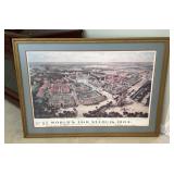 Framed Worldï¿½s Fair print 29x42