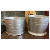 2 metal buckets