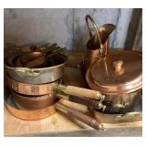 Copper cooking pots and utensils