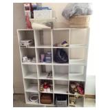 Cubby storage shelves plus contents