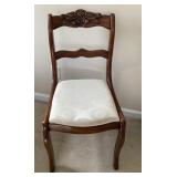Carved rose back side chair