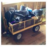 Heavy duty garden cart full of pots