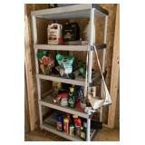 6' plastic shelf and contents