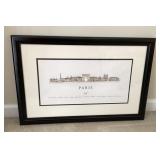 Framed John Pils Paris France print 16x24