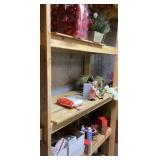 3 shelves of Christmas decor