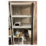 6' plastic shelf and contents