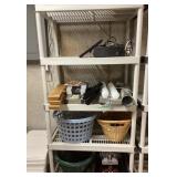 6' plastic shelf and contents