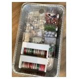 Tray of craft supplies