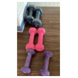 3 sets of hand weights