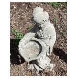 2' cement Japanese pond statue
