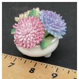 Mini bone china flower basket