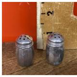 Pair of mini sterling silver salt & pepper shakers