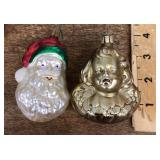 2 Czechoslovakia mercury glass ornaments