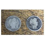 1905 and 1911 Barber dimes