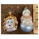 2 mercury glass ornaments