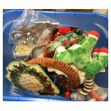 Tub of Christmas decorations