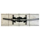 Ornamental katana sword with wall bracket