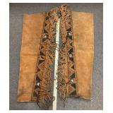 Heavy fringed leather chaps