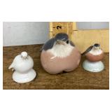 3 Royal Copenhagen porcelain birds