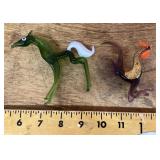 Glass horse and rooster