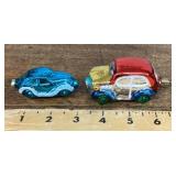 2 mercury glass car ornaments