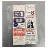 2 STL Football Cardinals ticket stubs w/autograph