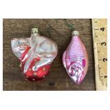 2 vintage German mercury glass ornaments