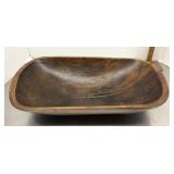 Large primitive bread bowl --repaired damage