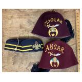 2  Shriner hats and Scottish Rite hat