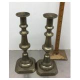 Pair of brass candlesticks