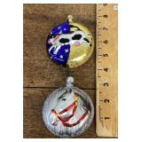 2 mercury glass ornaments