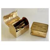 Mini brass toolbox pendant and Volupte box
