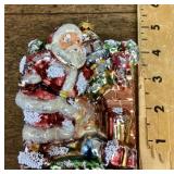 Mercury glass Santa ornament