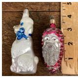 2 Czechoslovakian mercury glass ornaments