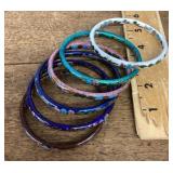 6 cloisonnï¿½ bangle bracelets