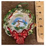 Large mercury glass wreath ornament