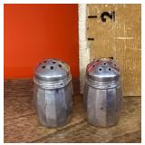 Pair of mini sterling silver salt & pepper shakers
