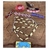 Native American ceremonial beaded items