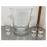 Champagne bucket and glasses