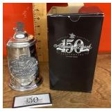 Anheuser-Busch 150th Anniversary pewter beer stein