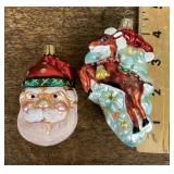 2 mercury glass ornaments