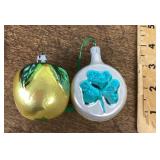 2 mercury glass ornaments