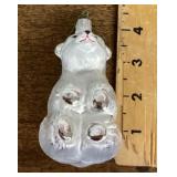 German mercury glass polar bear ornament