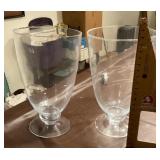 2 large glass vases