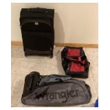 Suitcase and duffles