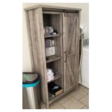 Farmhouse bookcase storage cabinet & contents