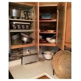 Contents of 2 kitchen cabinets and countertops